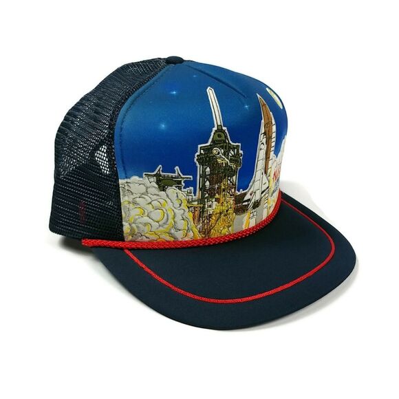 NASA Kennedy Space Center Snapback Trucker Mesh Hat ADULT Vintage Kandi Tops - Picture 1 of 4